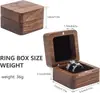 En stock Caja de Anillo de Madera Maciza Vintage Caja de Almacenamiento Portátil de Joyería Exquisita de Lujo para Anillos, Collares, Pendientes