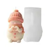 Jiahui Mei Vela Aromática con Forma de Muñeco de Nieve Hecha a Mano Molde de Silicona Adorno de Velas de Muñeco de Nieve Navideño DIY