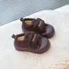 Zapatos de Algodón con Velcro de Suela Gruesa para Niñas, Botas de Nieve Cálidas Forradas de Felpa Invierno 2025, Mocasines de Moda Lindos con Punta Redonda