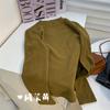 Terciopelo Australiano Grueso Cuello Alto Medio Manga Larga Camiseta Base para Mujer Amarillo Pepinillo Ajuste Entallado Elástico Aspecto Adelgazante Interior Color Puro Top Camiseta