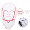 Mascarilla de luz LED de 7 colores OEM con cuidado del cuello, dispositivo de belleza enchufable, suministro transfronterizo, personalización al por mayor disponible
