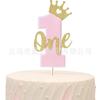 Bandera para Silla de Comedor del Primer Cumpleaños del Bebé, Decoraciones para Fiesta de Cumpleaños, Adornos para Pastel, Bandera para Pared de Fotos, Guirnalda de Número Uno, Corona, Sombrero