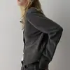 Nuevo cárdigan de punto versátil 100% lana para otoño e invierno para mujer, cuello redondo, mangas largas, elegante, adelgazante y estiloso para usar en capas.