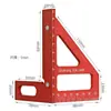 Regla triangular extendida de aleación de aluminio para carpintería, regla de ángulo métrico, herramienta de medición de marcado y posicionamiento para carpintería