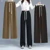 Pantalones Casuales Personalizados de Cintura Alta Rectos Sueltos Largos Otoño Invierno Con Terciopelo Adelgazantes Cubren Caderas 2026 Nuevos para Mujer