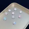 Zircônia de corte especial de roda-gigante de 6 mm com corte especial, diamante solto com gradiente banhado em cor, mesmo estilo visto em transmissões ao vivo, acessórios para nail art, tarraxas de brinco e ornamentos de diamante