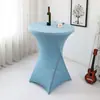 Capa de Mesa Alta Cor Sólida Transfronteiriça Toalha de Mesa para Banquete de Bar Capa de Mesa Redonda para Coquetel Toalha de Mesa Branca Elástica Resistente ao Desgaste