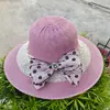 Sombrero de Pescador de Verano para Mujer con Lazo de Encaje Grande Largo Estilo Coreano Tejido Protector Solar para el Sol Sombrero para Exteriores Procesamiento Personalización