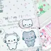 Estilo Otaku Bolinhas Pixel Gatinho A5 Porta-Cartões de Couro PU Alta Aparência Estudante Quatro Compartimentos Pequeno Armazenamento de Cartões