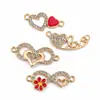 Corazón de Pedrería Flor Colgante de Pulsera DIY Colgante de Collar Accesorios de Joyería Se Puede Mezclar Lote Venta Directa de Fábrica Transfronterizo
