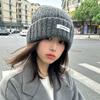 Gorro de Punto para Graduación ~ Azul Oscuro Azul Claro * Lana Color Sólido Gorro de Lana Versátil Cálido Gorro de Pareja Estilo K Otoño e Invierno