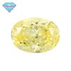 Huagang Gem 9A Em Forma de Ovo Flor de Gelo Corte Ganso Amarelo Alto Carbono Diamante Oval Zircon CZ Anel de Pedra Nua Pedra Principal Atacado