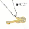 Collar Colgante de Guitarra de Música Hip-Hop Europea y Americana Transfronterizo Cadena de Suéter de Acero de Titanio Disco Callejero Colgante Joyería de Moda