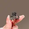 2023 Nuevo Clip de Pinza para Cabello de Aleación Japonesa y Coreana con Diamantes y Lazo Negro Pequeño Pinza para el Cabello Red Social Clips Superiores para Flequillo