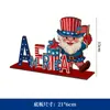 Decoraciones Transfronterizas para el Día Nacional Adornos de Letras de Madera Adornos Creativos Impresos para Escritorio Nuevo Día de la Independencia Americana