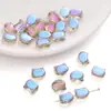 Cuentas Iridiscentes de Cristal de Vidrio Ojo de Gato de 10x8mm con Agujeros Rectos, Cuentas Sueltas para Pulseras, Collares y Accesorios Hechos a Mano