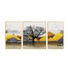 Traseira Jinshan Sala de Estar Pintura Decorativa Tripla Paisagem Pintura Sofá Fundo Parede Decorativa Pintura Suspensa Atmosférica Hotel Mural