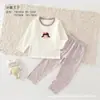 Nuevo conjunto de Lycra del Príncipe MuTong, ropa y pantalones de otoño, conjunto de casa 100% algodón, conjunto de ropa interior para niños