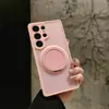 Funda Adecuada para Teléfono Móvil Samsung S25Ultra con Tacto de Piel Protección 360° Soporte Magnético Giratorio S24Fe Anti-Caída Transfronterizo A56