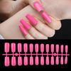 Uñas Postizas Cuadradas de Longitud Media de Color Puro Producto Terminado Capa Selladora Brillante UV Manicura Portátil Resistente al Desgaste Uñas Postizas Producto Terminado Tira