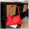 Bolsa de axila com textura de alta qualidade, luxo leve, textura tecida, feminina, novo estilo 2026, bolsa de mão com temperamento, bolsa de ombro, bolsa baguette para o dia a dia