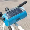 Bolsa impermeable sencilla para bicicleta de montaña, bolsa para teléfono con pantalla táctil, bolsa delantera para bicicleta, bolsa para manillar, bolsa cilíndrica de almacenamiento al por mayor