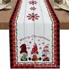 Camino de mesa navideño transfronterizo, mantel largo festivo con estampado navideño, nuevo diseño para el hogar, comedor, sala de estar, mesa de comedor y mesa de centro