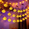 Luces de Cadena de Calabaza LED Transfronterizas, Luces de Cadena de Esqueleto Fantasma para Halloween, Luces Decorativas de Araña Murciélago para Festividades, Luces de Colores
