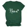 Sitio Independiente Europeo y Americano de Ebay Camiseta Casual Versátil Simple para Mujer Nana Corazón Cuello Redondo Manga Corta Capa Base Comercio Exterior