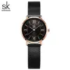 Relógio da marca SK feminino quartzo pulseira de malha de aço simples Relógio Feminino Romano retrô transfronteiriço Relógio Feminino atacado 0188
