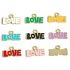 Acessórios para Joias de Liga DIY Letras Inglesas Amor Placa de Gotejamento de Óleo Pulseira Chaveiro Pingente de Colar W503