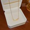Collar de Acero de Titanio Estilo Coreano Lujo Ligero Nicho Diseño Versátil Colgante Temperamento de Verano Cadena para Clavícula Joyería que No se Desvanece para Mujeres