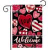 Amazon Nueva Serie Dulce Amor Día de San Valentín Bandera de Jardín Decorativa de Lino de Doble Cara para Patio Exterior