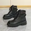 Botas Martin Populares para Mulheres, Sola Grossa, Para Uso ao Ar Livre, Novo Outono e Inverno 2026 Estilo Britânico, Antiderrapante, Aumenta a Altura, Com Cadarço, Botas Curtas para Mulheres Baixas