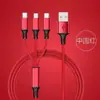 Adequado para Cabo de Dados Apple Android com Três Pontas Três-em-Um Carregamento Rápido Cabo de Carregamento Tipo-C Cabo de Dados Trançado Um para Três