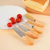 Conjunto de facas de queijo para atacado faca e garfo de queijo conjunto de aço inoxidável conjunto de três peças faca e garfo de queijo faca de manteiga de quatro peças
