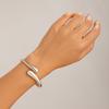 Qiaojin Europeu e Americano Elegante Geométrico Metal Brilhante Mola Abertura Colar Bracelete Feminino Punk Simples Colar Gargantilha