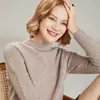 Venta Directa de Fábrica Suéter de Punto 100% Lana Pura para Mujer Cuello Alto Medio Versátil Cachemira Ajustado al Cuerpo Venta al por Mayor