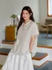 ALINDM Blusa Holgada con Cuello Talla Grande para Mujer, Camisa Polo de Verano 100kg Elegante de Manga Corta