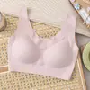 Sujetador push-up transpirable de copa fija completa, sin costuras, talla grande, con soporte lateral para el pecho, lencería invisible para mujer, hermoso sujetador deportivo para la espalda