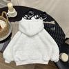 Súper Cálido~ Sudadera con Capucha de Lana de Alpaca para Niños y Niñas, Versátil Casual de Dibujos Animados Pullover