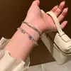 Pulsera Apilada Xinghe Azul para Niñas Lujo Ligero Nicho Exquisita Alto Valor 2024 Nueva Pulsera Regalo para Novia