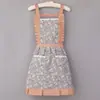 Moda coreana de moda, nuevo delantal de algodón para cocina, bonito, resistente al desgaste, especial para trabajo y catering, bata de manga larga