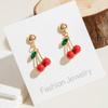 Europa y Estados Unidos moda dulce transfronteriza acrílico personalidad lindo cereza roja temperamento Joker regalo de San Valentín aretes