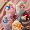 Ramo de Flores Pompones Tejidas a Crochet Hechas a Mano, Flores Mini, Recuerdo del Día de San Valentín, Regalo Creativo de Graduación