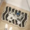 Nueva Alfombrilla de Baño Estilo Dibujos Animados Imitación Lana Trenzada Absorbente Antideslizante Puerta de Baño Alfombrilla Universal Dropshipping