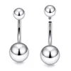 Anillo para Ombligo de Titanio G23 Zhenping con Rosca Interna, Doble Extremo de Bola, Barra Curva F136, Piercing de Espiral Externa