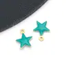Pingente Estrela Pequena de Aço Inoxidável com Gotejamento de Óleo Acessórios para Brincos Colares Joias Materiais Artesanais 7X8Mm