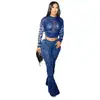 D9729 Amazon Moda Femenina Popular Europea y Americana Sexy de Moda Estampado de Leopardo Posicionamiento Cintura Alta Conjunto de Dos Piezas