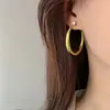 Pendientes Minimalistas en Forma de C con Baño de Oro de 18 Quilates y Circonita, Estilo de Moda Fresco, Lujoso y de Alta Gama para Mujeres